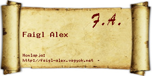 Faigl Alex névjegykártya